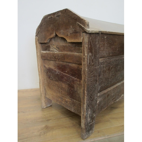 356 - A 16th/17th Century joined oak Grain Ark 4ft 5in W x 3ft 5in H