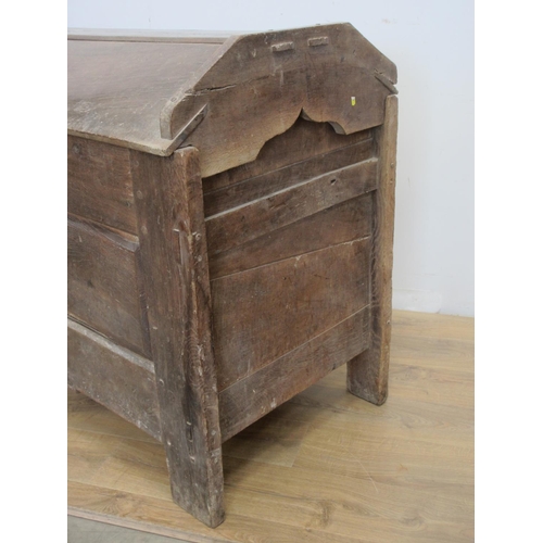 356 - A 16th/17th Century joined oak Grain Ark 4ft 5in W x 3ft 5in H