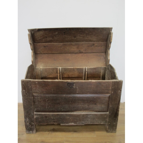 356 - A 16th/17th Century joined oak Grain Ark 4ft 5in W x 3ft 5in H