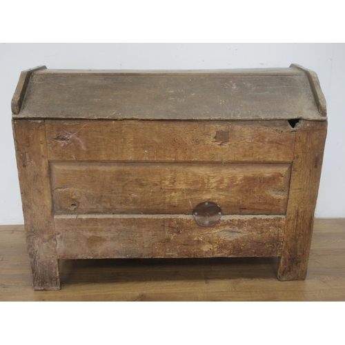 356 - A 16th/17th Century joined oak Grain Ark 4ft 5in W x 3ft 5in H