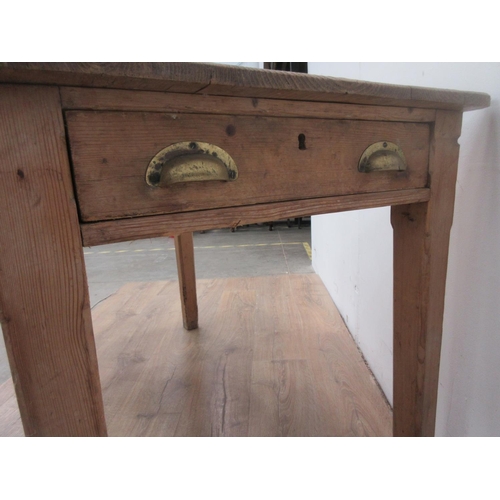 373 - A 19th Century pine Kitchen Table fitted two end drawers 4ft W x 2ft 5in H