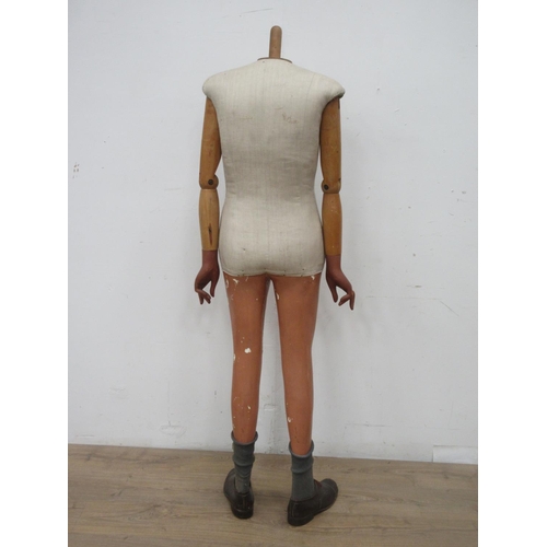 401 - A male shop display Mannikin with wooden arms 5ft 3in H