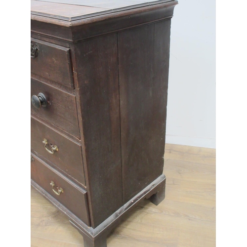 403 - An 18th Century oak Chest of two short and three long drawers 3ft 5in H x 3ft 2in W A/F