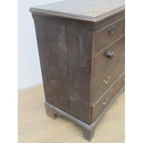 403 - An 18th Century oak Chest of two short and three long drawers 3ft 5in H x 3ft 2in W A/F