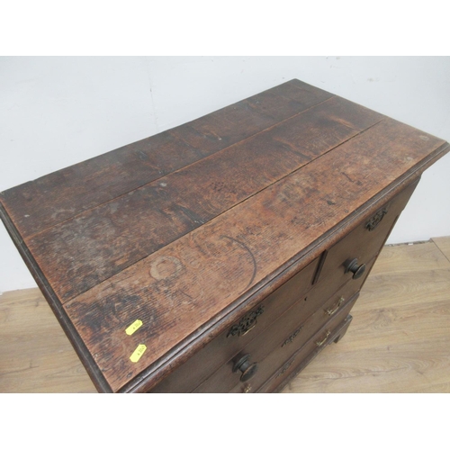 403 - An 18th Century oak Chest of two short and three long drawers 3ft 5in H x 3ft 2in W A/F