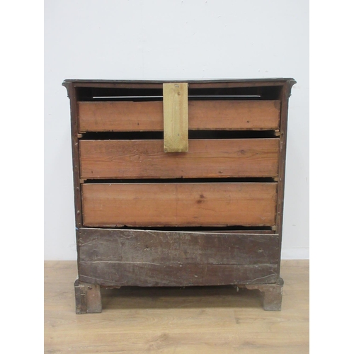 403 - An 18th Century oak Chest of two short and three long drawers 3ft 5in H x 3ft 2in W A/F