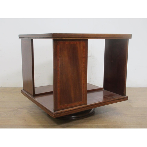 404 - An Edwardian mahogany revolving Bookcase 1ft 2in W x 1ft 2in H