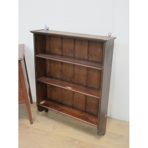 408 - A mahogany Chest of three drawers and a Bookcase