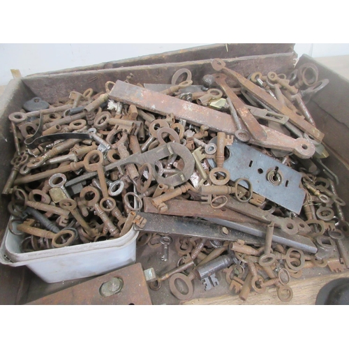 417 - A box of furniture Keys and Locks