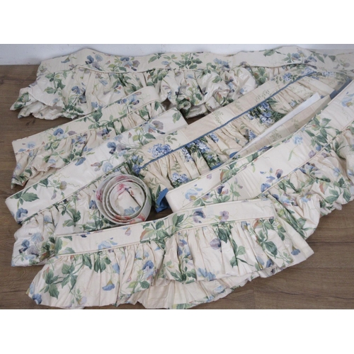 420 - A pair of floral Curtains with tiebacks