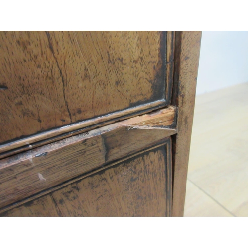 424 - A 19th Century mahogany Chest of three long drawers on splayed feet 3ft W x 3ft H