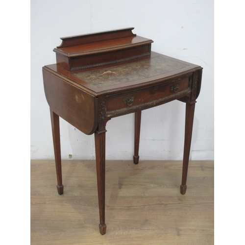 425 - A mahogany dropleaf Writing Desk fitted single drawer, a bentwood Chair, Smoker's Stand and a nest o... 