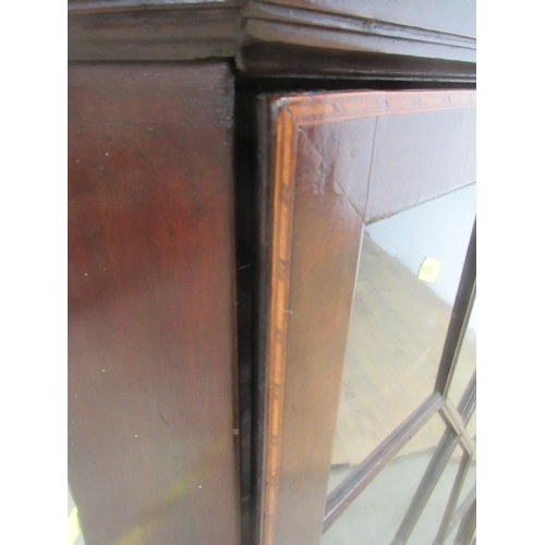 426 - A 19th Century mahogany and inlaid glazed hanging Corner Cabinet 3ft 6in H x 2ft 4in W