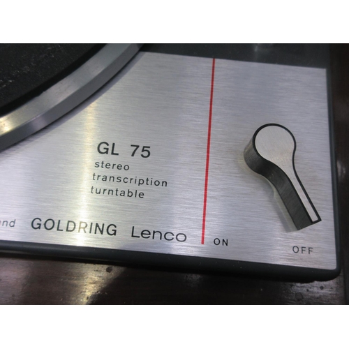 430 - A Goldring Lenco Turntable in cabinet 3ft W x 3ft H (Passed PAT Test)