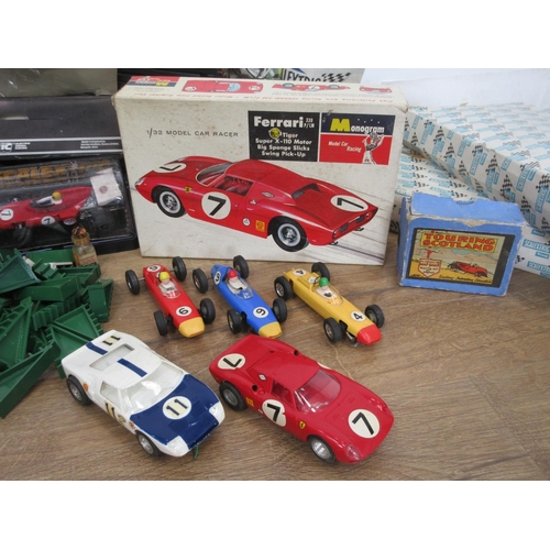 441 - A box of Scalextric including five Cars and a quantity of track