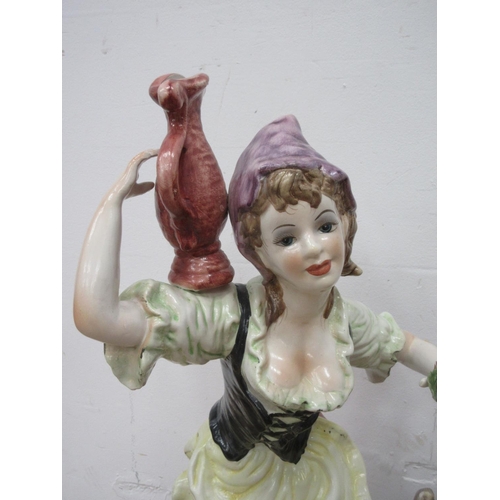 453 - Two large Capo Di Monte Figures of a girl and boy 2ft 3in H approx