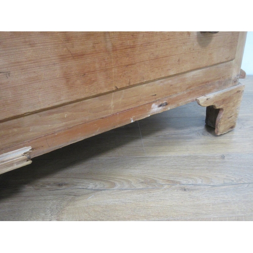 458 - A Georgian pine Chest of three short and three long drawers 3ft 11in H x 3ft 7in W