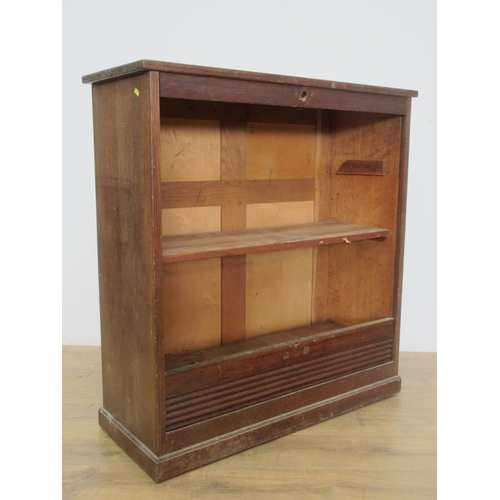 508 - An oak tambour fronted Cabinet 3ft 5in H x 3ft 3in W