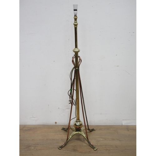 514 - A brass Table Lamp and shade 3ft H and a brass Standard Lamp 4ft 2in H (Failed PAT Tests)