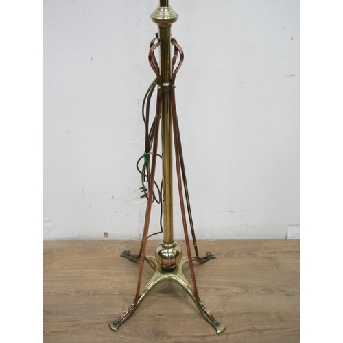 514 - A brass Table Lamp and shade 3ft H and a brass Standard Lamp 4ft 2in H (Failed PAT Tests)