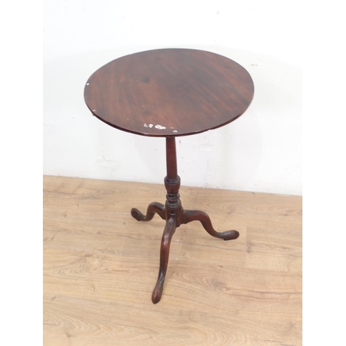 131 - A George III mahogany bird cage Pillar Table of elegant proportions on barrel turned column and thre... 