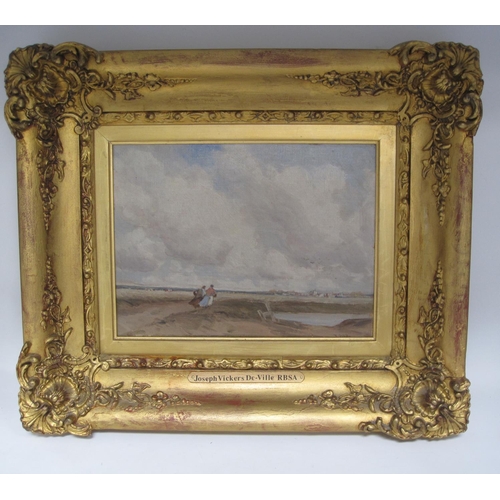 232 - JOSEPH VICKERS DE VILLE. 'A Windy Day', signed, oil on canvas board, 9 1/2 x 12in