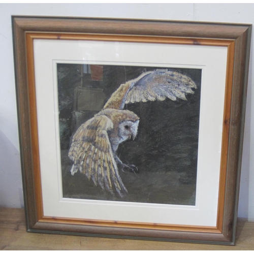 267 - ENGLISH SCHOOL, LATE 20TH CENTURY. 'An Owl', pastel, 17 x 16 1/2in; a watercolour by a follower of S... 