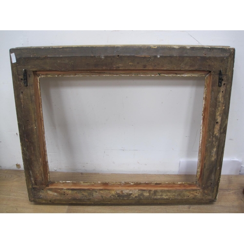 282 - A nineteenth century gilded and carved frame, rebate size 24 1/2 x 18 1/4in, A/F