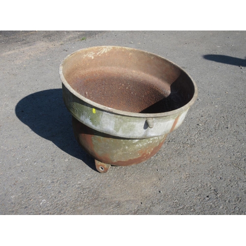 324 - A cast iron wax Melting Pot with domed base, 2ft 1in D x 1ft 6in H