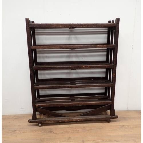 38 - An antique stained pine Fruit Rack 4ft 5in H x 3ft 5in W