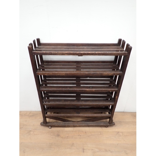 38 - An antique stained pine Fruit Rack 4ft 5in H x 3ft 5in W