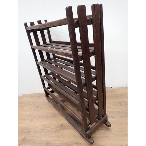 38 - An antique stained pine Fruit Rack 4ft 5in H x 3ft 5in W