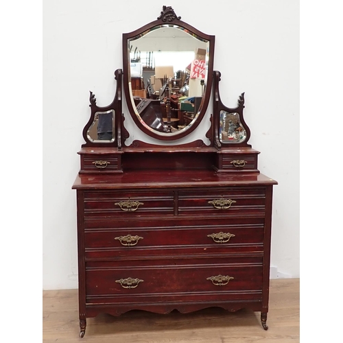 418 - A Victorian mahogany Dressing Chest of two short and two long drawers 5ft 10in H x 3ft 6in W