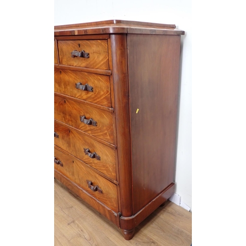 427 - A Victorian mahogany Chest of two short and four long drawers 4ft 5in H x 3ft 11in W