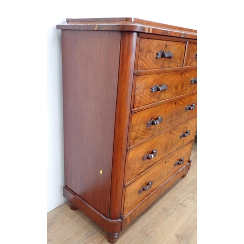 427 - A Victorian mahogany Chest of two short and four long drawers 4ft 5in H x 3ft 11in W