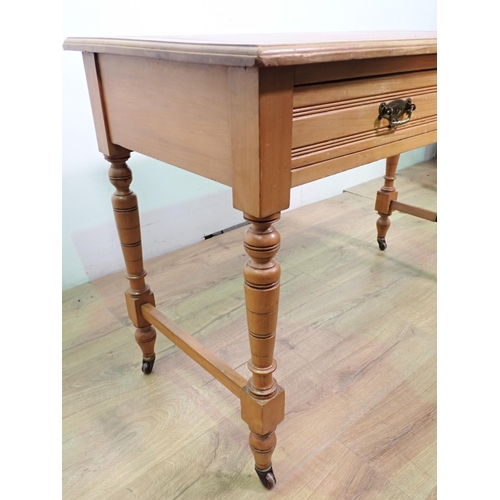 43 - A Victorian satin walnut Desk fitted two drawers 3ft 6in W x 2ft 5in H