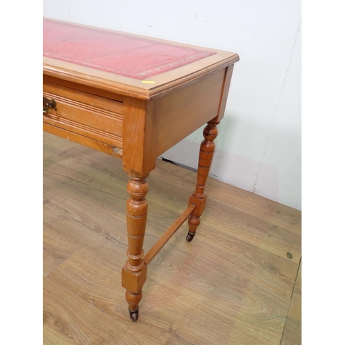 43 - A Victorian satin walnut Desk fitted two drawers 3ft 6in W x 2ft 5in H