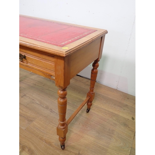 43 - A Victorian satin walnut Desk fitted two drawers 3ft 6in W x 2ft 5in H