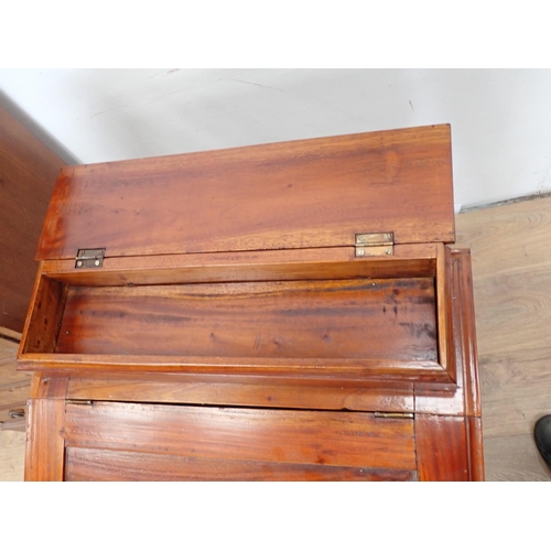 452 - A reproduction mahogany veneered Chest of six drawers 3ft 4in H x1ft 10in W and a reproduction hardw... 