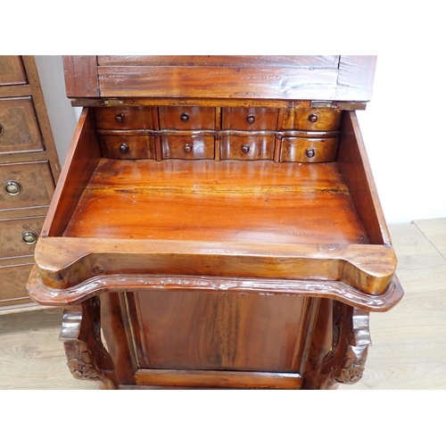 452 - A reproduction mahogany veneered Chest of six drawers 3ft 4in H x1ft 10in W and a reproduction hardw... 