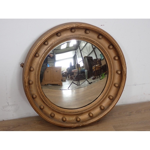 46 - A gilt framed convex Wall Mirror 1ft 10in D