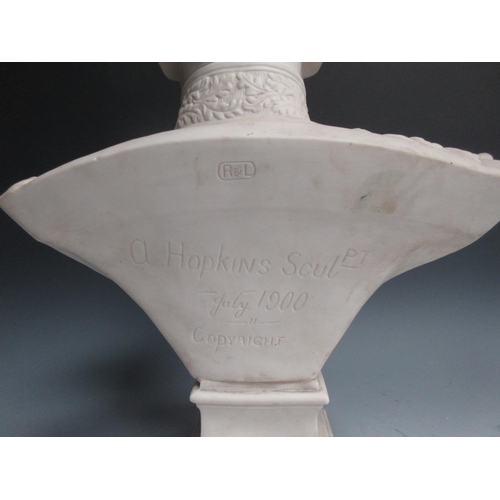 53 - A large Parianware Bust of Lord Roberts, VC. CCB, titled, inscribed verso 'A. Hopkins, sculpt', July... 