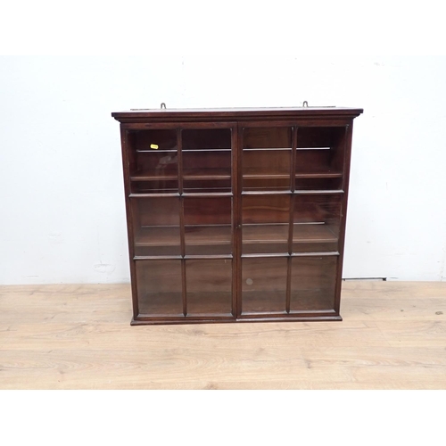 61 - A 19th Century mahogany and glazed two door Wall Cabinet 2ft 9in W x 2ft 8in H