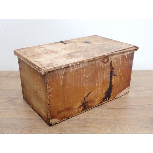 73 - A pine 'Clipper' Box 1ft 9in W x 1ft H