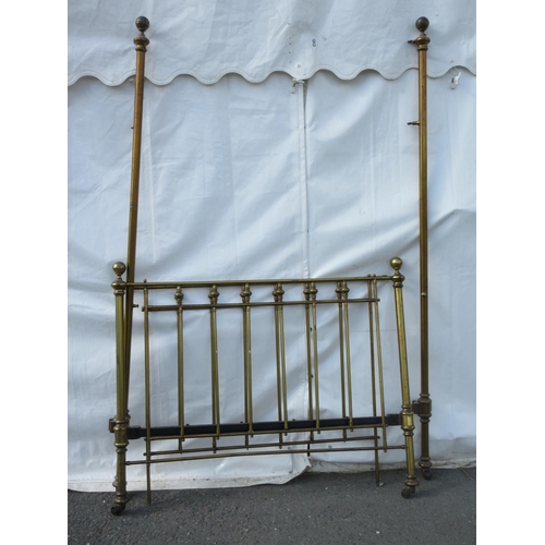 819 - A reproduction brass Half Tester Bed