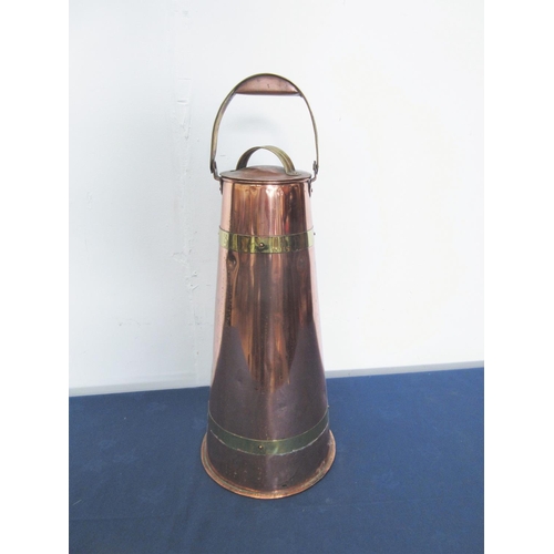 95 - An antique copper Churn 1ft 9in H