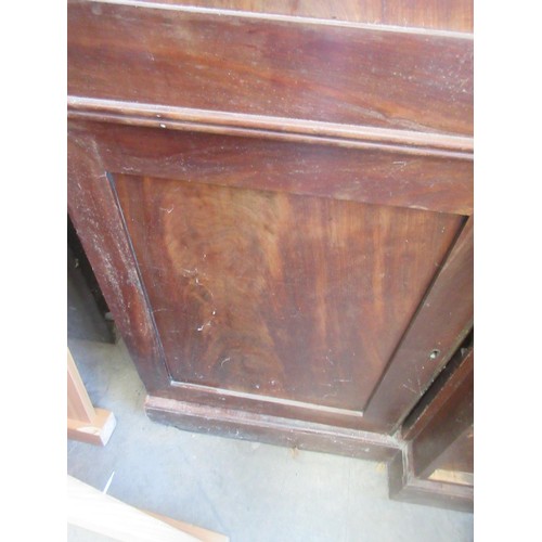 810 - A Victorian mahogany breakfront four door Wardrobe fitted to short and two long drawers to central s... 