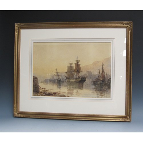 246 - RICHARD HENRY NIBBS. Brixham Quay, signed, watercolour, 12 1/2 x 18 1/2in