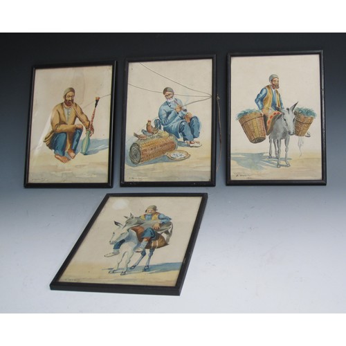 250 - A. VARTANIAN. Studies of Craftsmen, signed and dated 1955, watercolour, 8 x 5 1/2in, ten (10)