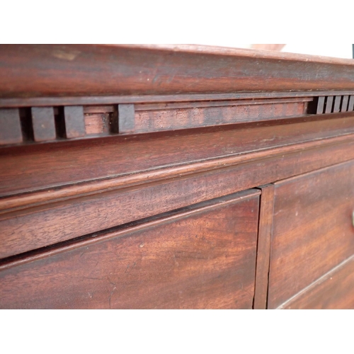 111 - A Georgian mahogany Chest of two short and three long drawers (chest on chest top section) 3ft 8in W... 